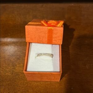 Gold plated 925 silver ring with genuine 14 Diamond Accents